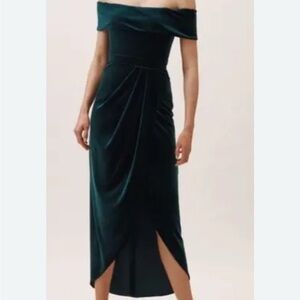 BHLDN “Edison” Elegant Off-Shoulder Velvet Formal Dress